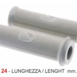 Coppia Manopole Vespa 50R+L+Vma+Vna+Vnb Grigie (Foro Diam. 24Mm)